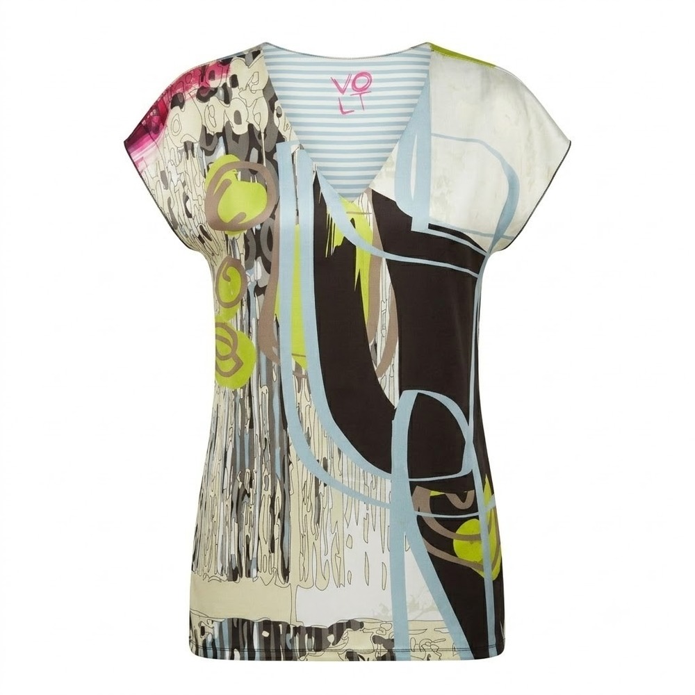 Volt Design Chipie Abstract V-Neck Tunic Dress Multicolor Size 1‎ Small - CJ